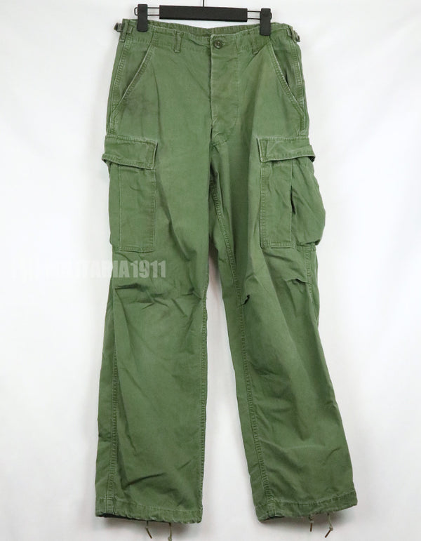 Original 2nd model jungle fatigues, non ripstop, worn, scratched, faded. Yes Used