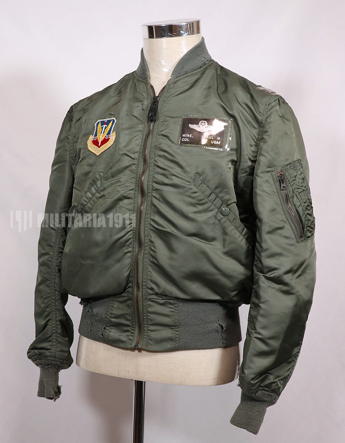 Real 1965 USAF L2-B flight jacket with patches (with later additions)