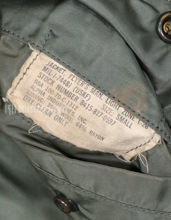 Real 1970 USAF L2-B flight jacket with patches (retrofitted)