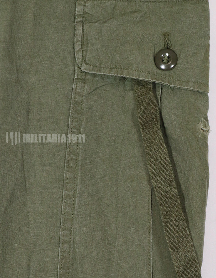 Real 1963 1st Model Jungle Fatigue Pants with leg ties, rare.