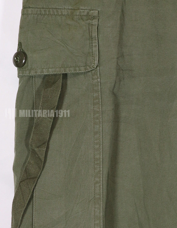 Real 1963 1st Model Jungle Fatigue Pants with leg ties, rare.