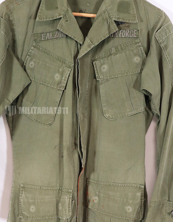 Real 1969 3rd Model Jungle Fatigue Jacket with USAF patch, very well used.