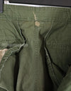 Real poplin fabric Jungle Fatigues pants, stained, used.