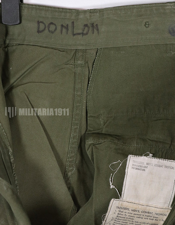 Real 1963 1st Model Jungle Fatigue Pants, long term storage, used.