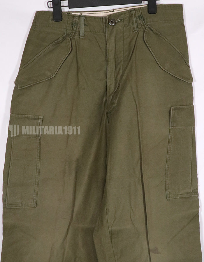 Real 1973 M65 cotton field pants, used, faded.