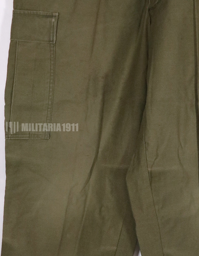 Real 1973 M65 cotton field pants, used, faded.